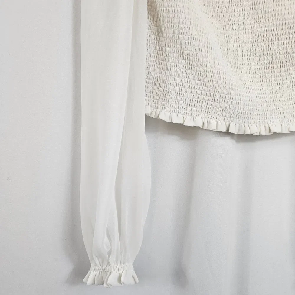 Aritzia Wilfred Tempest Blouse in White - Size M